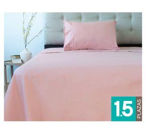 Juego sábanas 1.5 plazas 200 hilos Santorini rosa