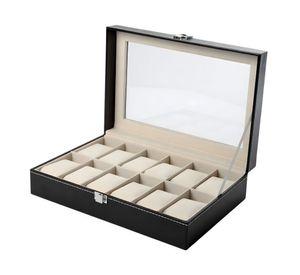 Organizador reloj Deluxe negro 12 relojes