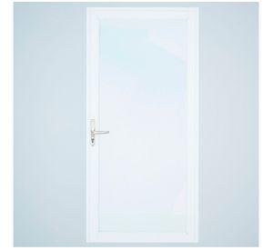Puerta Interior vidriada 65x200 cm Aluminio termopanel derecha Blanca Mundo Glass