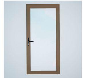 Puerta Interior vidriada 90x200 cm Aluminio termopanel derecha Titanio Mundo Glass