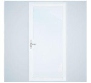 Puerta Interior vidriada 85x200 cm Aluminio termopanel derecha Blanca Mundo Glass