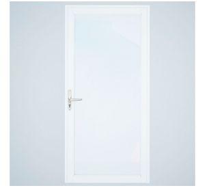 Puerta Interior vidriada 90x200 cm Aluminio termopanel derecha Blanca Mundo Glass