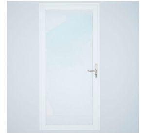 Puerta  vidriada 90x200 cm termopanel izquierda blanca Mundo Glass