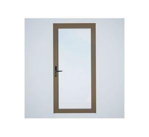 Puerta Interior vidriada 65x200 cm Aluminio termopanel derecha Titanio Mundo Glass