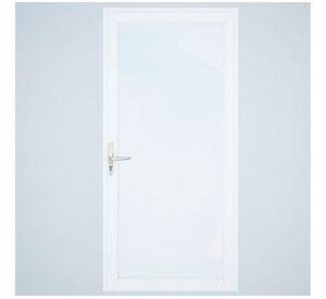 Puerta Interior vidriada 100x200 cm Aluminio termopanel derecha Blanca Mundo Glass
