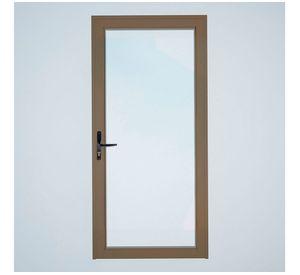 Puerta Interior vidriada 70x200 cm Aluminio termopanel derecha Titanio Mundo Glass