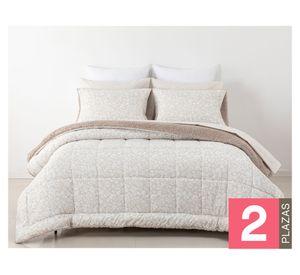 Set plumón sherpa + sábana 2 plazas Floral