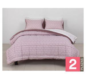 Set plumón sherpa + sábana 2 plazas Claveles