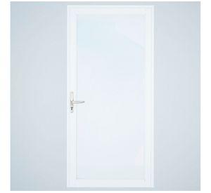 Puerta Interior vidriada 75x200 cm Aluminio termopanel derecha Blanca Mundo Glass