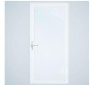 Puerta Interior vidriada 70x200 cm Aluminio termopanel derecha Blanca Mundo Glass