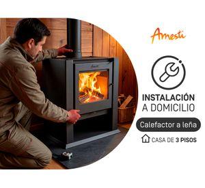 Instalación calefactor leña Amesti para casa de 3 pisos