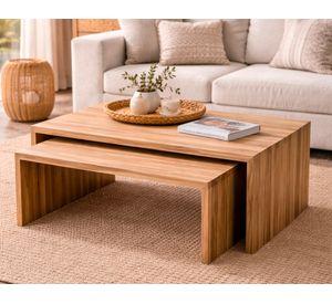 Mesa de centro rectangular Mesas Corchete 45/40 cm madera
