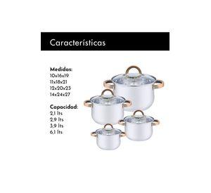 Set Baterías 8 Piezas Acero Inoxidable Berlín Gris