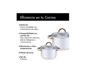 Set Baterías 8 Piezas Acero Inoxidable Berlín Gris
