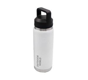 Botella metálica térmica doble boca ajustable 800 ml blanco