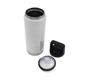 Botella metálica térmica doble boca ajustable 800 ml blanco