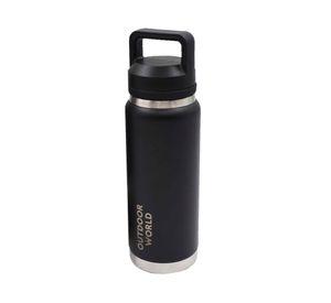 Botella metálica térmica doble boca ajustable 800 ml negro