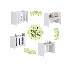 Minicuna evolutiva 4 en 1 blanco 74x45x90.6 cm