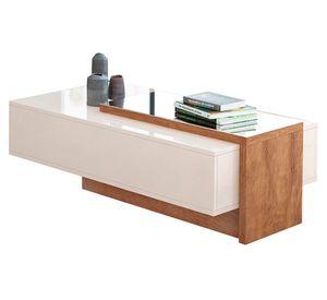 Mesa de centro rectangular Milao 33x93x53 cm off white café