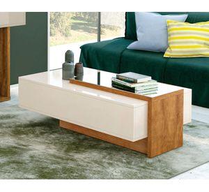Mesa de centro rectangular Milao 33x93x53 cm off white café