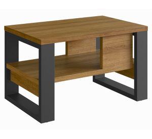 Mesa de centro rectangular Industrial  40.8x67.5x43.7 cm madera grafito
