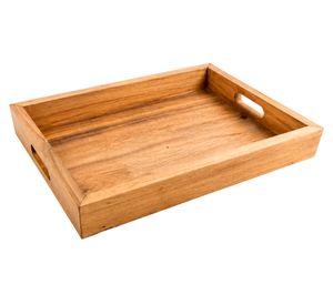 Bandeja rectangular café madera