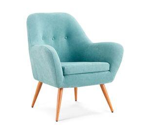 Poltrona 1 cuerpo Bartolo reclinado 100° poliéster denim