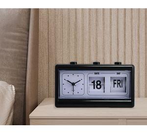 Reloj/calendario New York negro