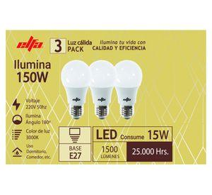 Ampolleta LED A60 15W E27 cálida