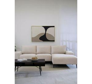 Sofá Seccional 3 Cuerpos Derecho Moderno Beige Castelo KM2315RIV