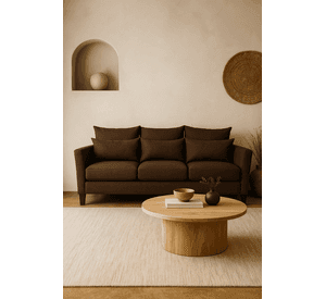 Sofá 3 Cuerpos Petra Café Tela – Confort y Estilo para tu Hogar