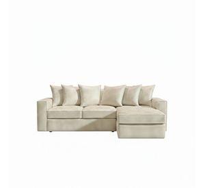 Seccional intercambiable Tennese Blanco bone cuero sintetico envejecido resortes full comfort plus