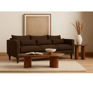 Sofá 3 Cuerpos Porter Café Tela – Confort y Estilo para tu Hogar