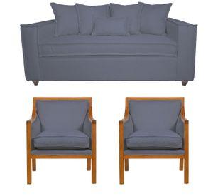 Living 311 Baco Gris Azul Resorte Pocket