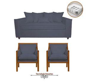 Living 311 Baco Gris Azul Resorte Pocket