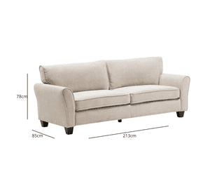 Sofá 3 Cuerpos Moderno Elegante New Charlotte KM2500S