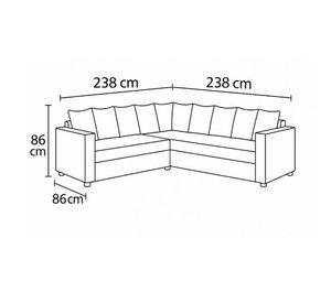 Seccional Emilia blanco  con Resortes pocket full comfort
