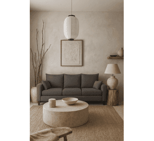 Sofá 3 y 2 Cuerpos Petra en Tela gris, Set para Living