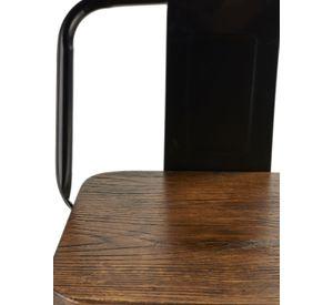 Pack 4 Pisos Bar Tolix Asiento Madera Negro