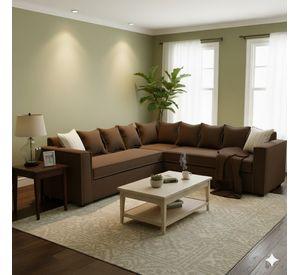 Seccional Emilia cafe   con Resortes pocket full comfort