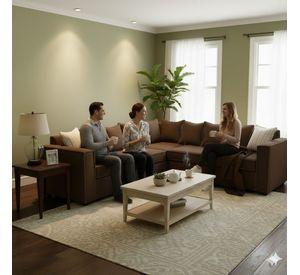 Seccional Emilia cafe   con Resortes pocket full comfort
