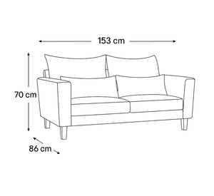 Sofá 3 y 2 Cuerpos Palais en Tela Beige, Set para Living
