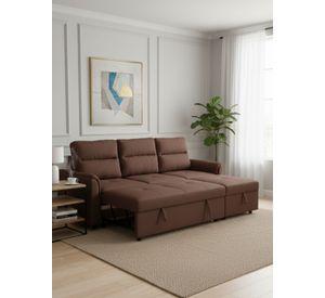 Sofá Seccional Cama 2 Plazas Moderno Lino Sidney