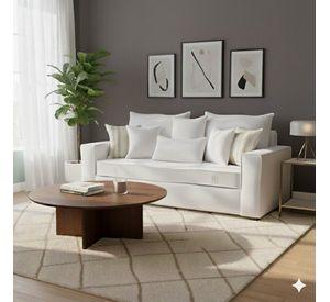 Sofa 3 cuerpos con Resortes full comfort plus Agustina Blanco