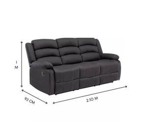 Sofá 3 Cuerpos Reclinable Moderno New Praga 8041SFF
