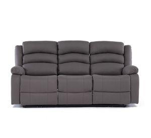 Sofá 3 Cuerpos Reclinable Moderno New Praga 8041SFF