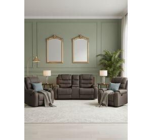 Living Reclinable Sofá 2 Cuerpos + 2 Bergers Gris Verona 6035LR
