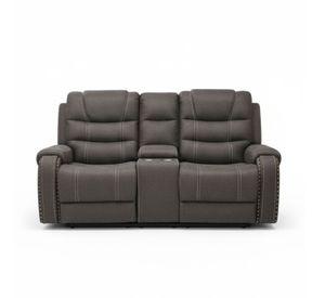 Living Reclinable Sofá 2 Cuerpos + 2 Bergers Gris Verona 6035LR
