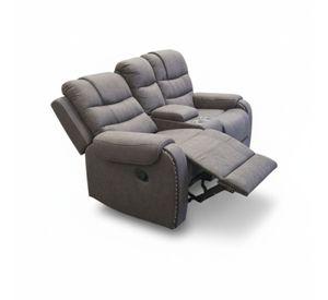 Living Reclinable Sofá 2 Cuerpos + 2 Bergers Gris Verona 6035LR