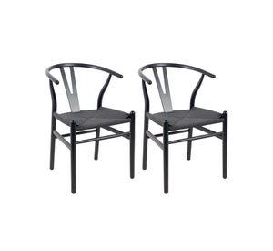 Pack 2 Sillas Comedor Novahus Wishbone Negra